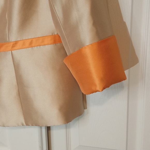 Midnight Velvet Cocktail Party Celebration Topper Jacket Gold Orange 16 - Picture 4 of 16